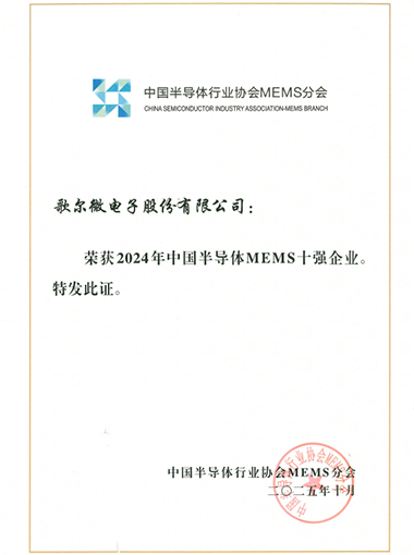中國半導體MEMS十強企業(yè)